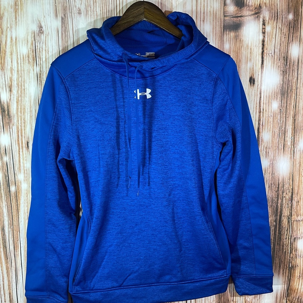 UNDER ARMOUR Hooded Sweatshirt Xs Wmns Fleece Pullover Hoodie Blue Casual